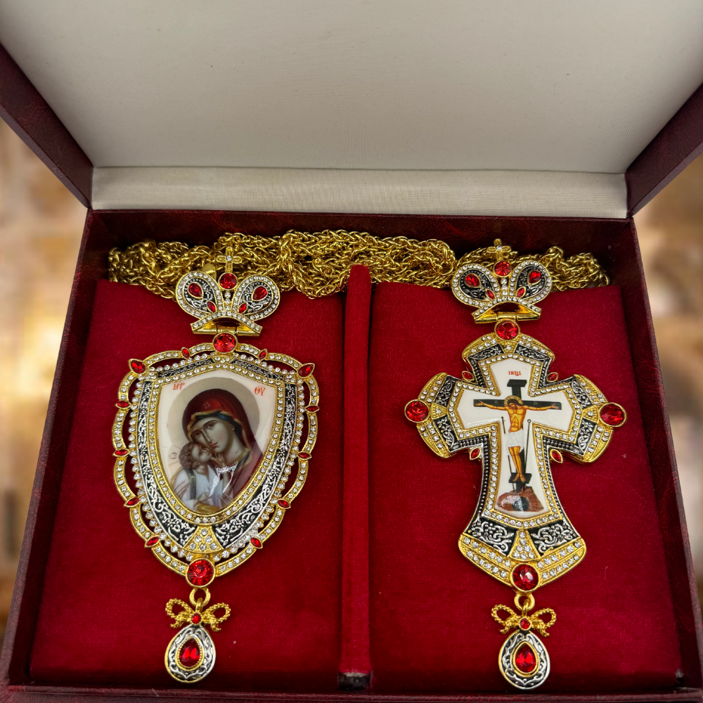 Orthodox Pectoral Cross with Panagia for Bishop Orthodox Pectoral Cross with Panagia for Bishop